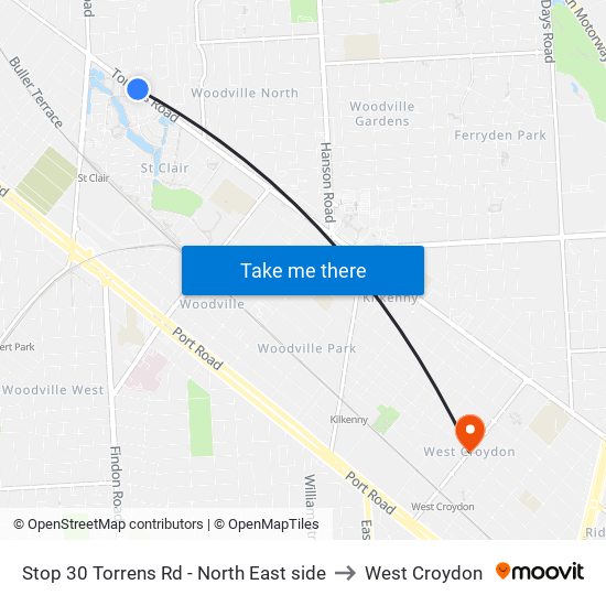 Stop 30 Torrens Rd - North East side to West Croydon map