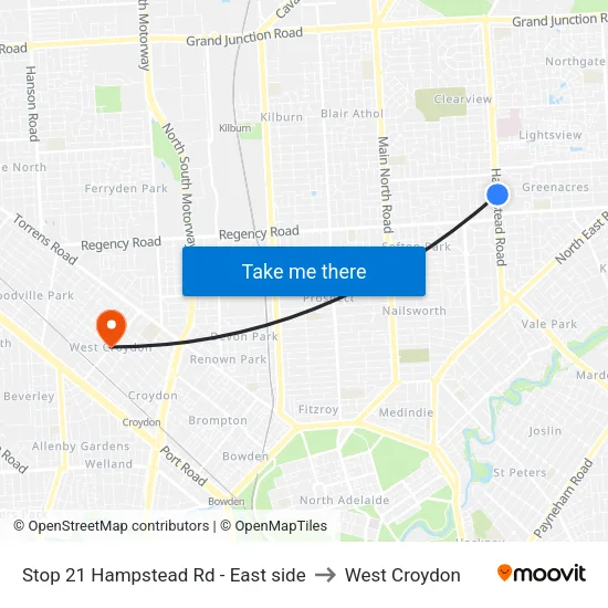 Stop 21 Hampstead Rd - East side to West Croydon map