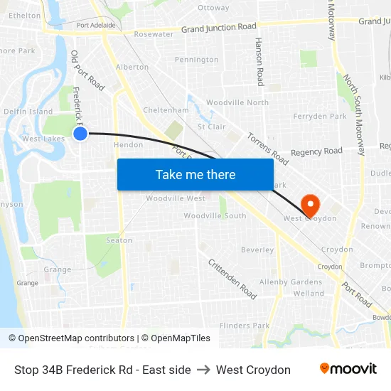 Stop 34B Frederick Rd - East side to West Croydon map