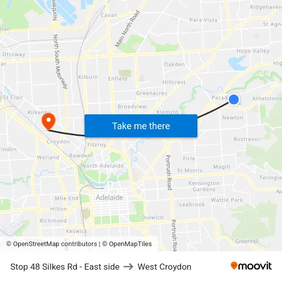 Stop 48 Silkes Rd - East side to West Croydon map