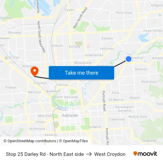 Stop 25 Darley Rd - North East side to West Croydon map
