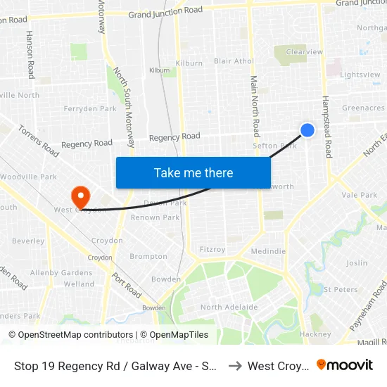 Stop 19 Regency Rd / Galway Ave - South side to West Croydon map