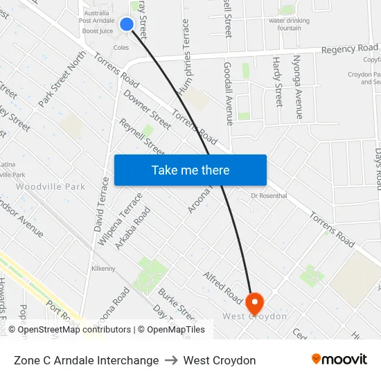 Zone C Arndale Interchange to West Croydon map