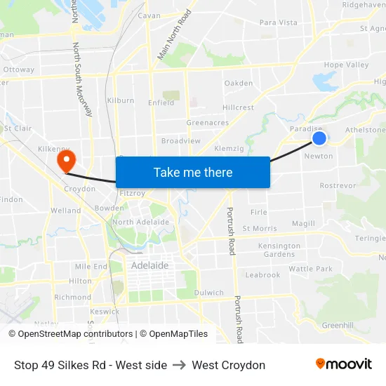 Stop 49 Silkes Rd - West side to West Croydon map