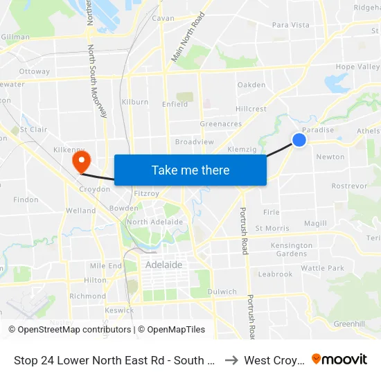 Stop 24 Lower North East Rd - South East side to West Croydon map