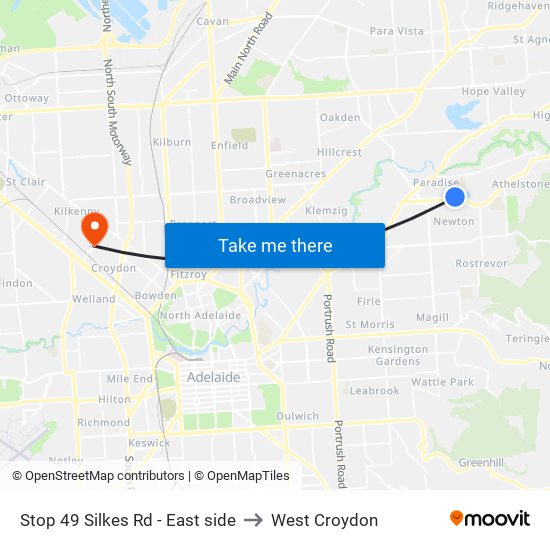 Stop 49 Silkes Rd - East side to West Croydon map