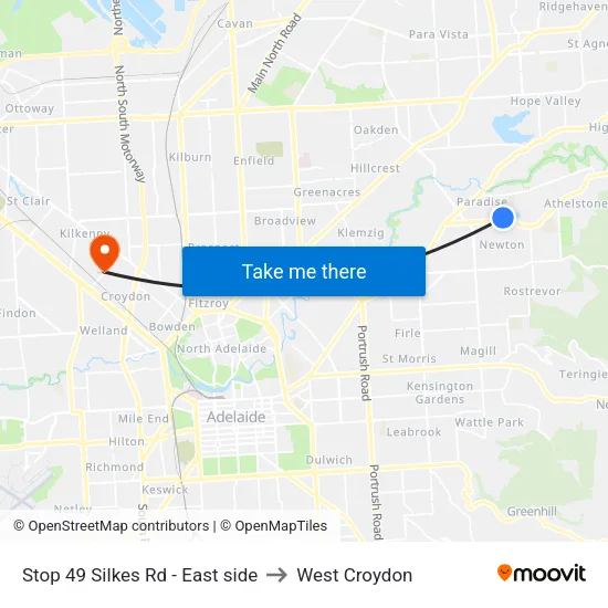 Stop 49 Silkes Rd - East side to West Croydon map