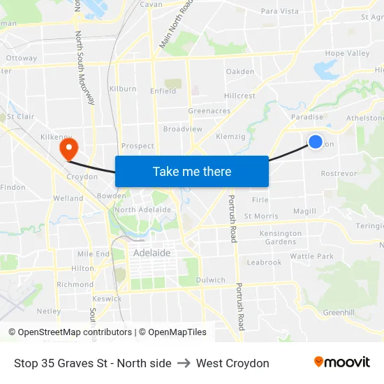 Stop 35 Graves St - North side to West Croydon map