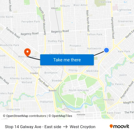 Stop 14 Galway Ave - East side to West Croydon map
