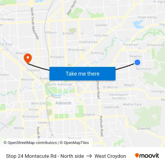 Stop 24 Montacute Rd - North side to West Croydon map