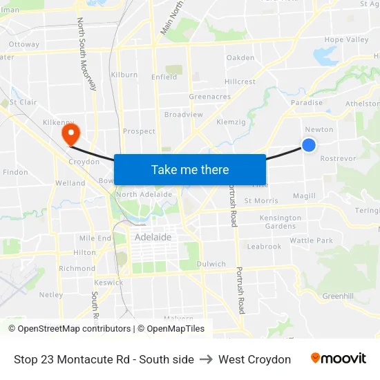 Stop 23 Montacute Rd - South side to West Croydon map