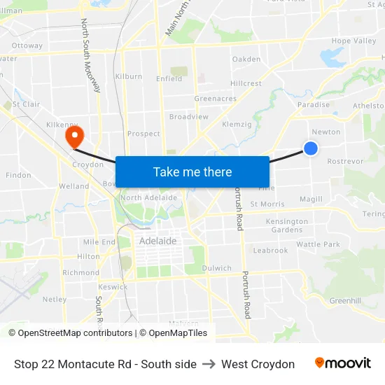 Stop 22 Montacute Rd - South side to West Croydon map