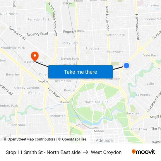 Stop 11 Smith St - North East side to West Croydon map
