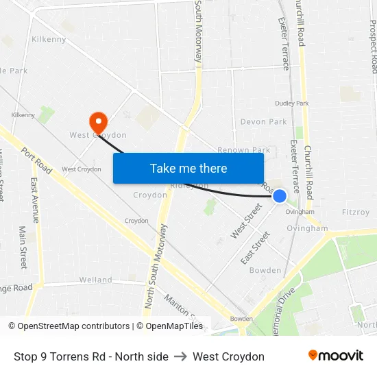 Stop 9 Torrens Rd - North side to West Croydon map