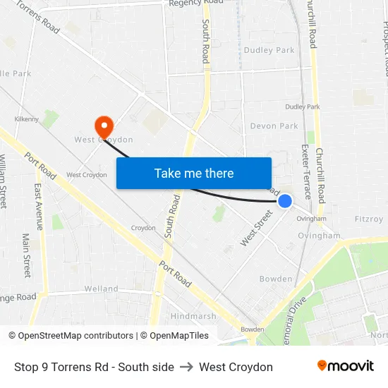 Stop 9 Torrens Rd - South side to West Croydon map