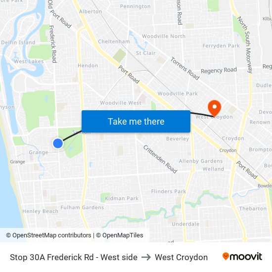 Stop 30A Frederick Rd - West side to West Croydon map