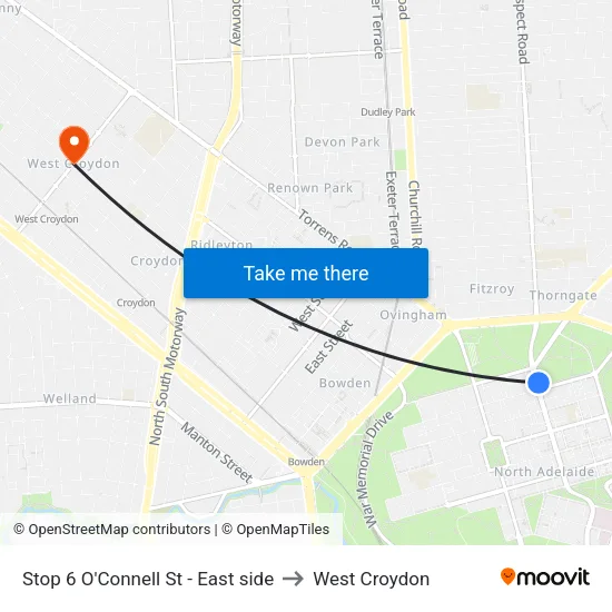 Stop 6 O'Connell St - East side to West Croydon map