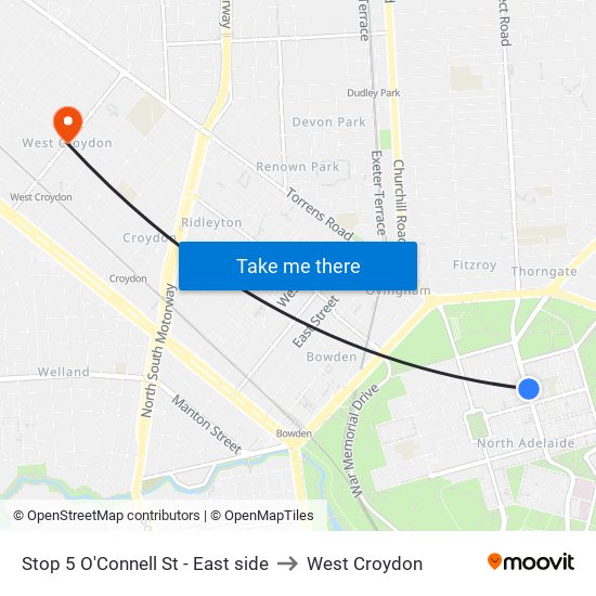 Stop 5 O'Connell St - East side to West Croydon map