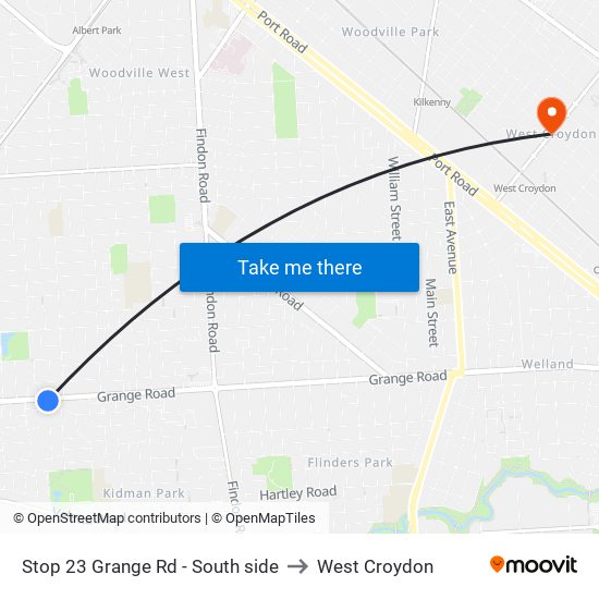 Stop 23 Grange Rd - South side to West Croydon map