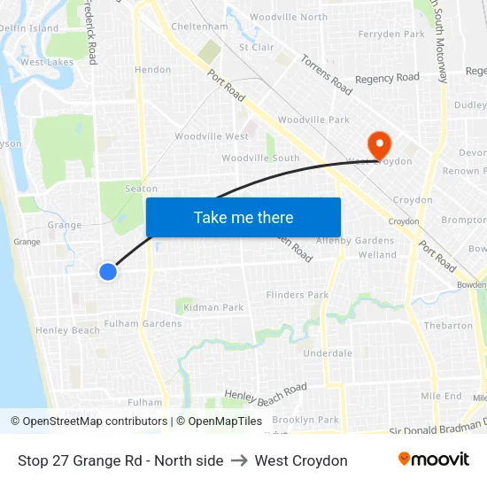 Stop 27 Grange Rd - North side to West Croydon map