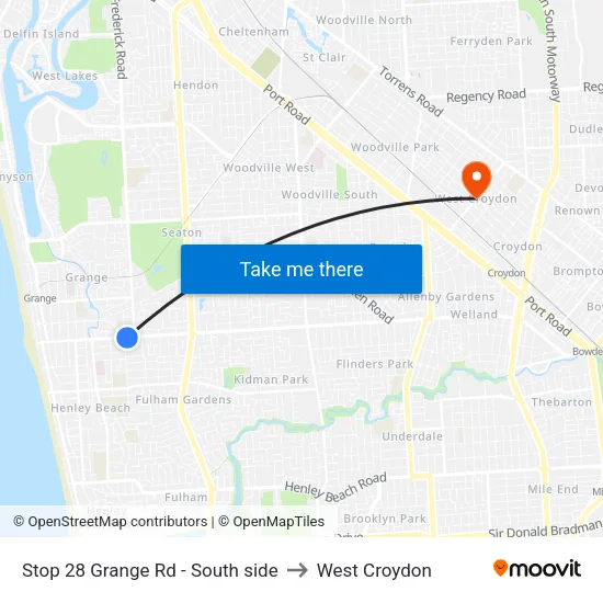 Stop 28 Grange Rd - South side to West Croydon map