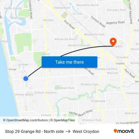 Stop 29 Grange Rd - North side to West Croydon map