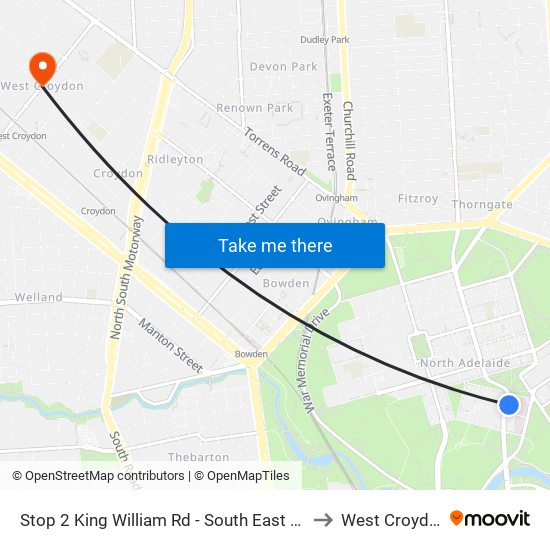 Stop 2 King William Rd - South East side to West Croydon map