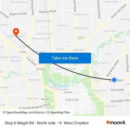 Stop 6 Magill Rd - North side to West Croydon map