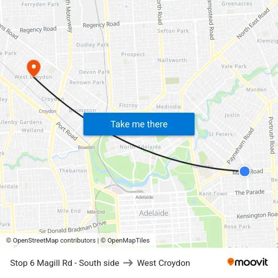 Stop 6 Magill Rd - South side to West Croydon map