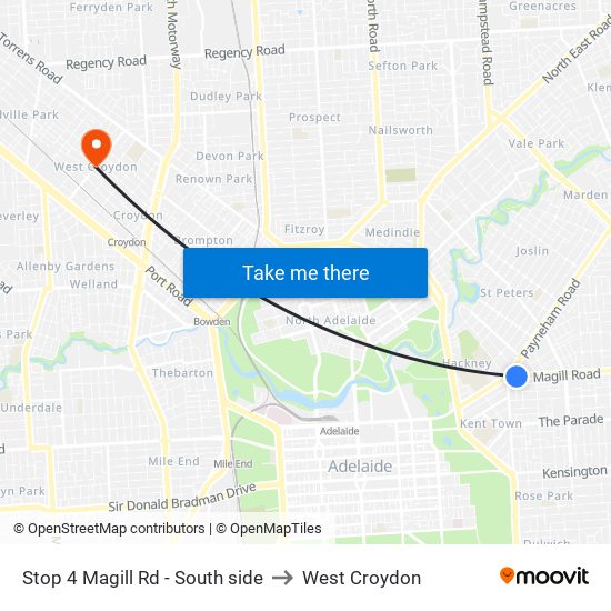 Stop 4 Magill Rd - South side to West Croydon map