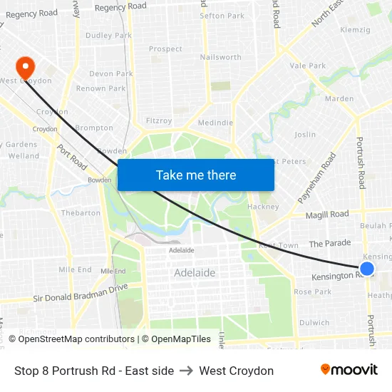 Stop 8 Portrush Rd - East side to West Croydon map