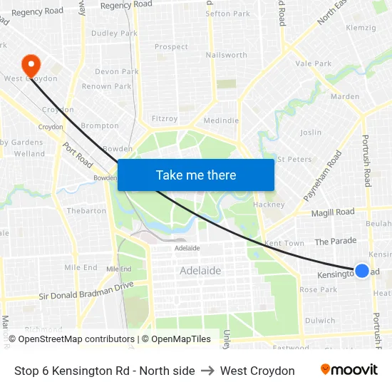 Stop 6 Kensington Rd - North side to West Croydon map