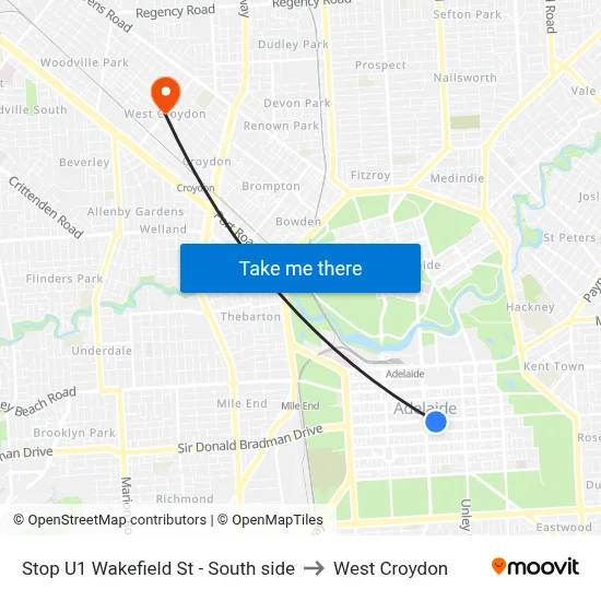 Stop U1 Wakefield St - South side to West Croydon map