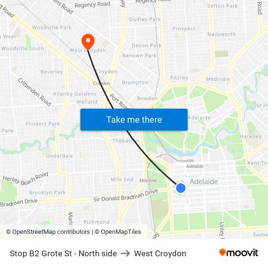 Stop B2 Grote St - North side to West Croydon map