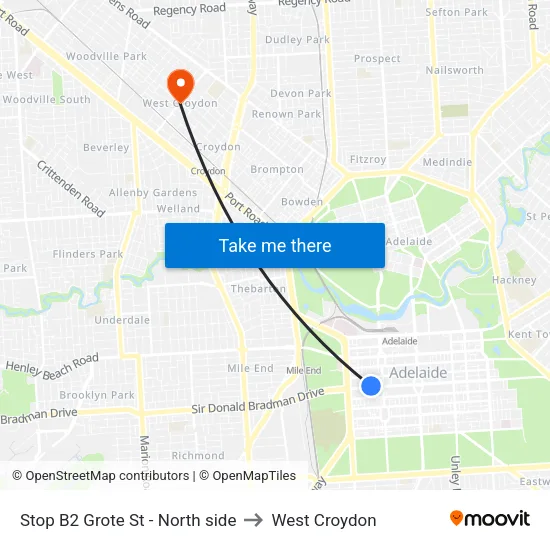 Stop B2 Grote St - North side to West Croydon map