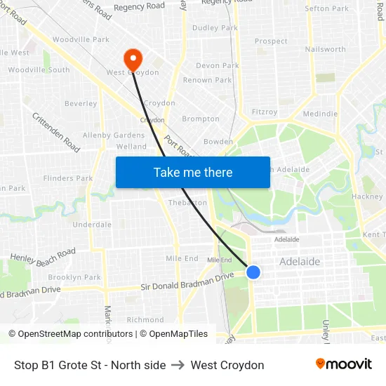 Stop B1 Grote St - North side to West Croydon map