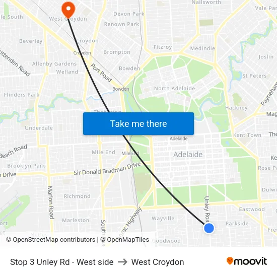 Stop 3 Unley Rd - West side to West Croydon map