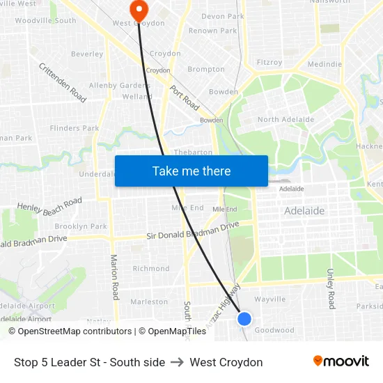 Stop 5 Leader St - South side to West Croydon map