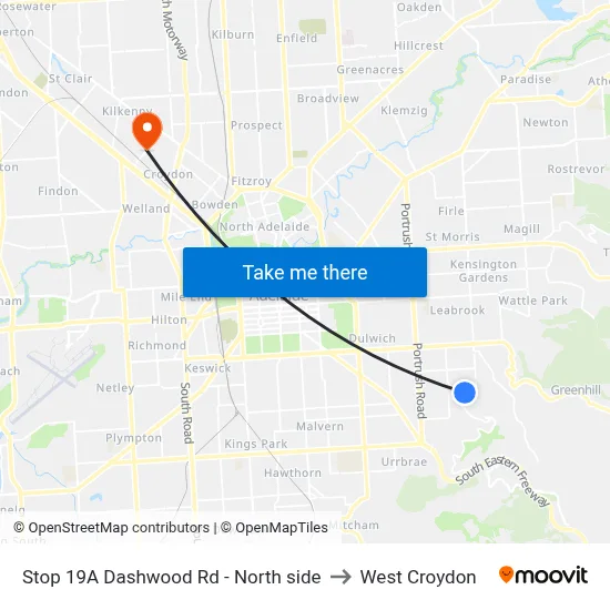 Stop 19A Dashwood Rd - North side to West Croydon map