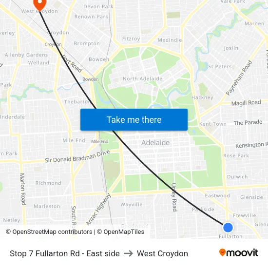 Stop 7 Fullarton Rd - East side to West Croydon map