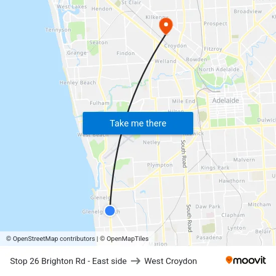 Stop 26 Brighton Rd - East side to West Croydon map
