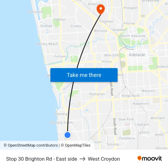 Stop 30 Brighton Rd - East side to West Croydon map