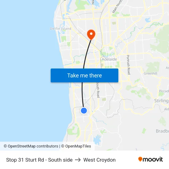 Stop 31 Sturt Rd - South side to West Croydon map