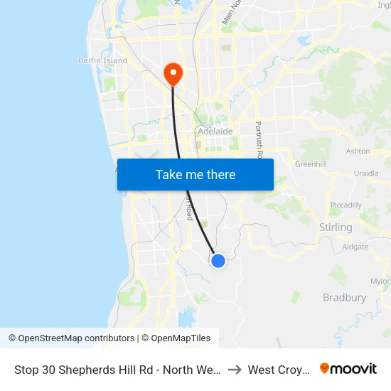 Stop 30 Shepherds Hill Rd - North West side to West Croydon map
