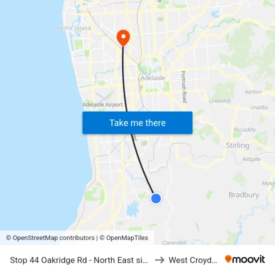Stop 44 Oakridge Rd - North East side to West Croydon map