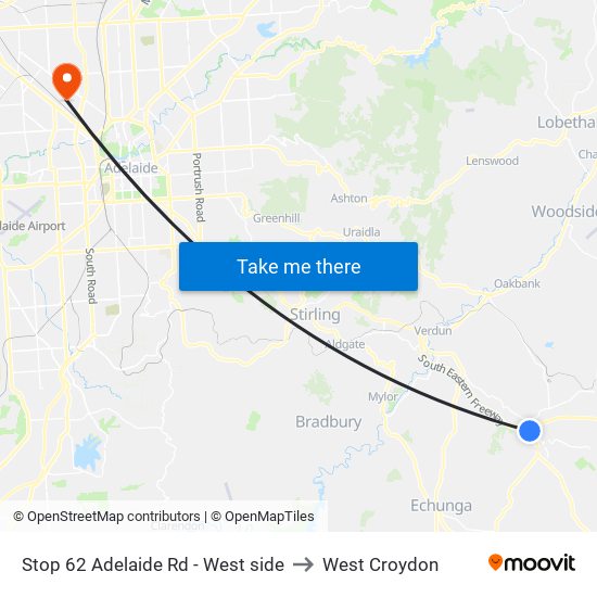 Stop 62 Adelaide Rd - West side to West Croydon map