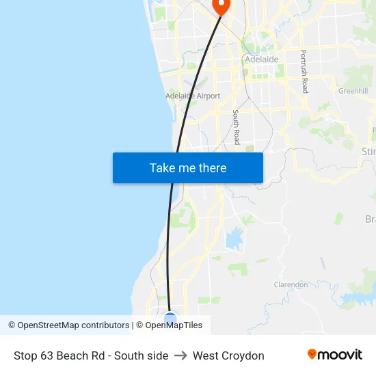Stop 63 Beach Rd - South side to West Croydon map