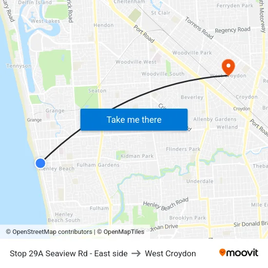 Stop 29A Seaview Rd - East side to West Croydon map