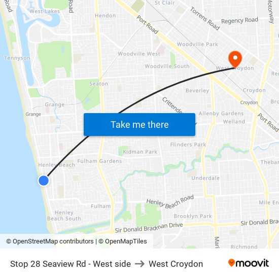 Stop 28 Seaview Rd - West side to West Croydon map