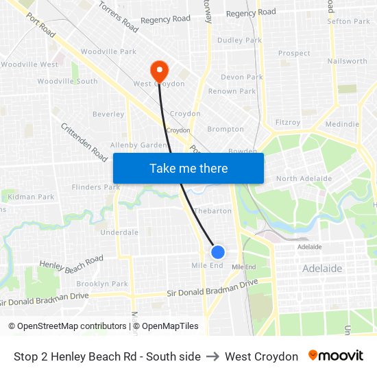 Stop 2 Henley Beach Rd - South side to West Croydon map